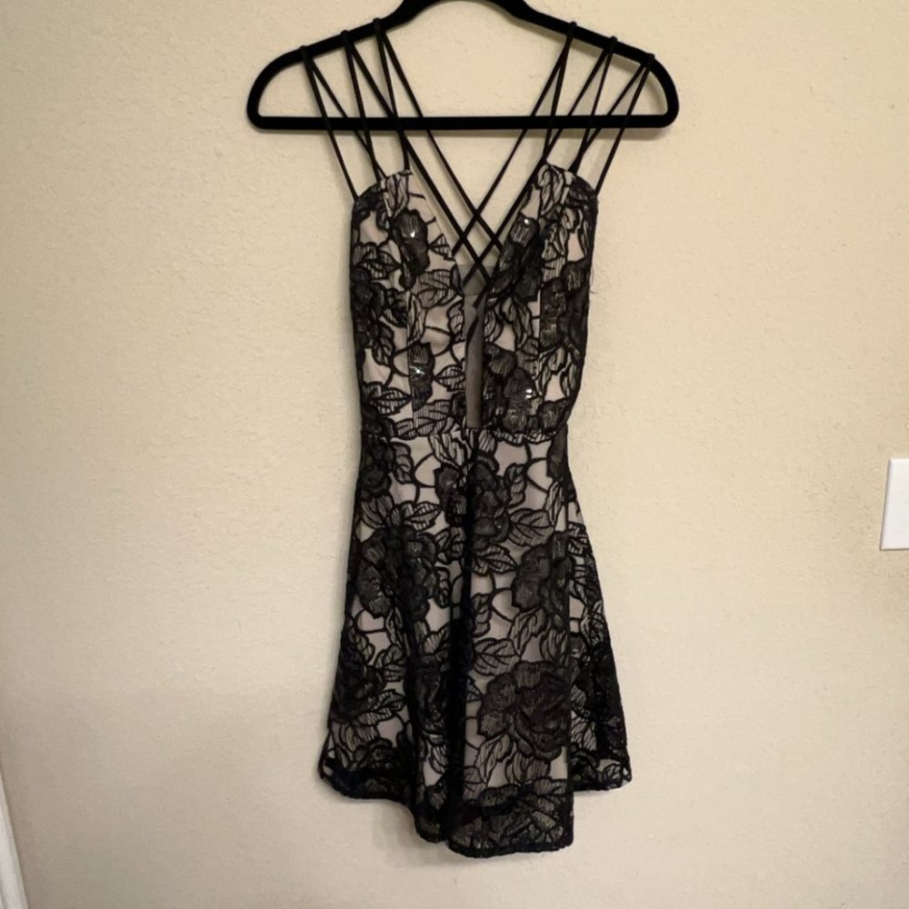 B DARLIN black lace dress, Size 5/6